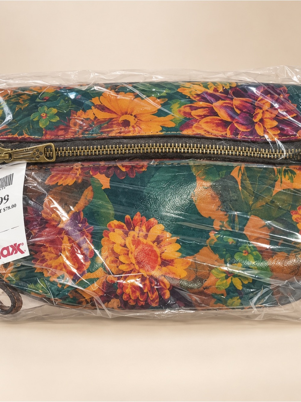Patricia Nash Floral Leather Wristlet Clutch - Green, Orange & Yellow